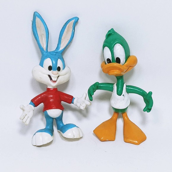 Vintage Looney Tunes Bendables Buster Bunny & Plucky Duck PVC Figures 4" (eboxab - Picture 1 of 10